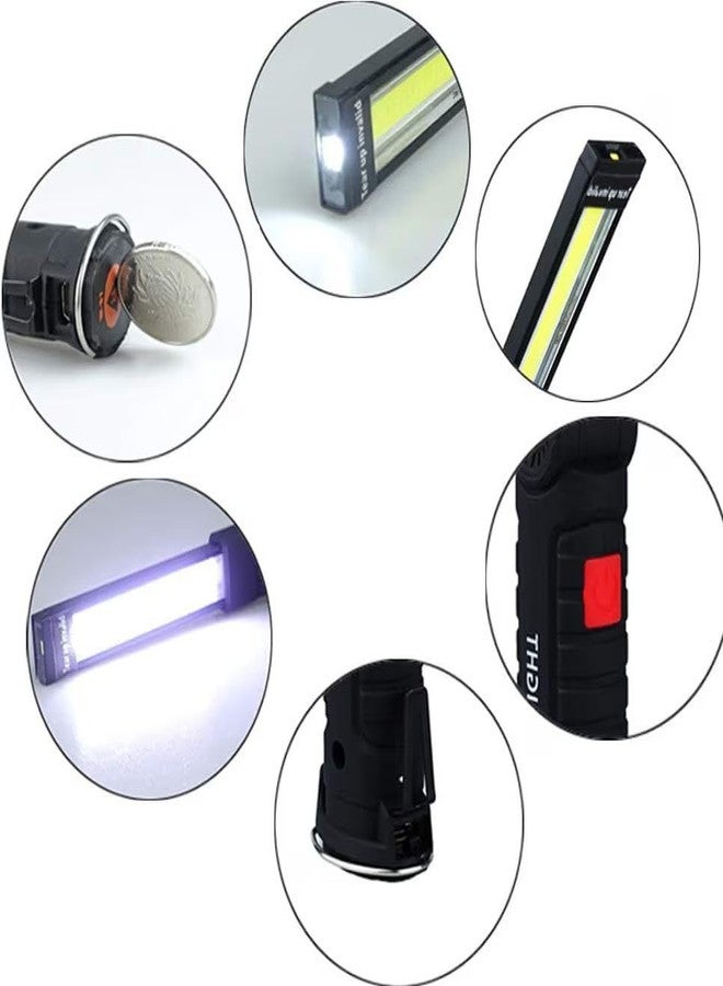 JAMBUVANTI مصباح عمل مغناطيسي LED قابل لإعادة الشحن من جامبوفانتي، عبوة واحدة، بأربعة أوضاع إضاءة، قابل للطي بزاوية 360 درجة، مزود بمصباح COB قابل للشحن عبر منفذ USB، ومقاوم للماء، مناسب للاستخدام في ورش الميكانيكا، والمرائب، والمنازل، والأماكن الخارجية. - Image 5